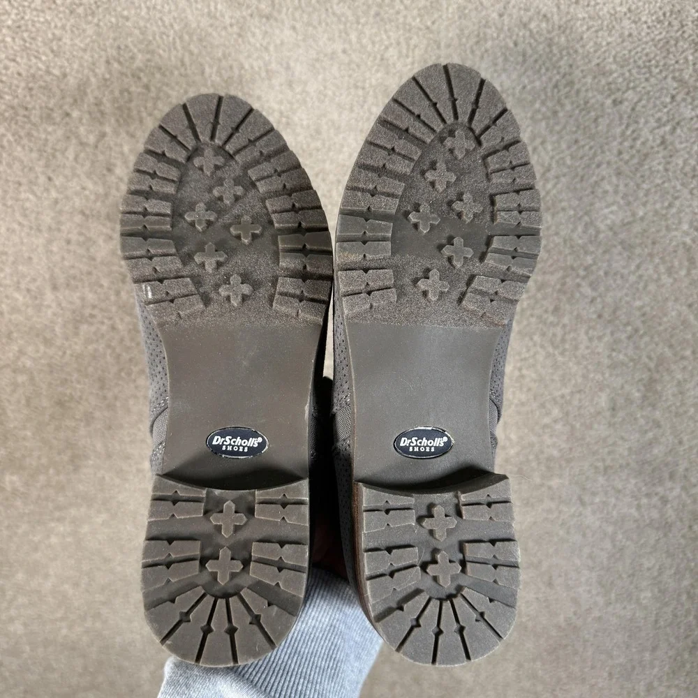Dr‎ Scholls Shoes Womens Size 6 Gray Perforated Ankle Booties Slip On Comfort